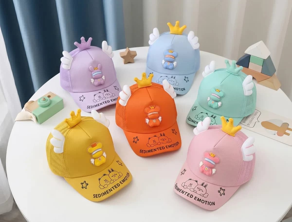 Children's Comfy Summer Cap with Cute Crown Wings